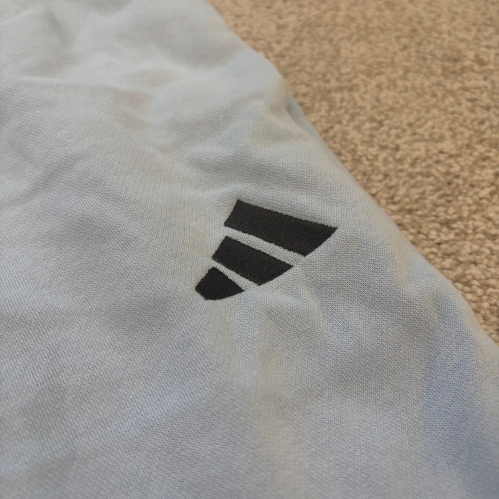 Adidas Mens Essentials French Terry Tapered Cuff Joggers Light Blue XL IN6075 - Picture 3 of 10